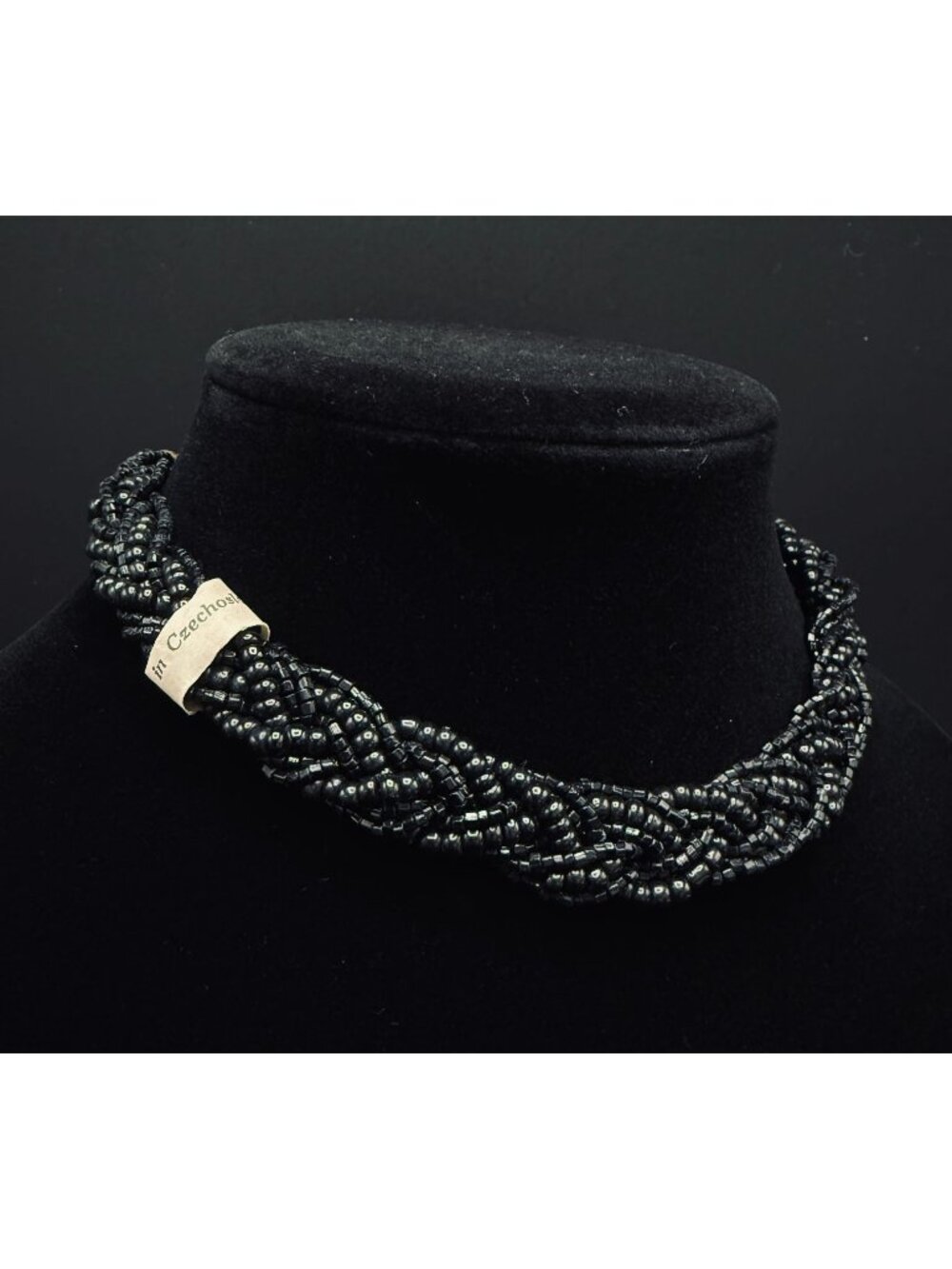 Rare Find Vintage 1950s-1960s Czechoslovakia Black BeadedNecklace